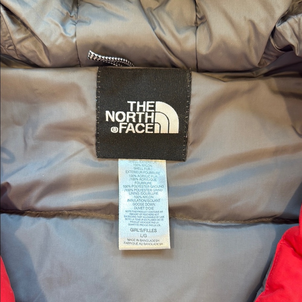 The North Face Girl’s Red Hooded Jacket - Picture 4 of 8